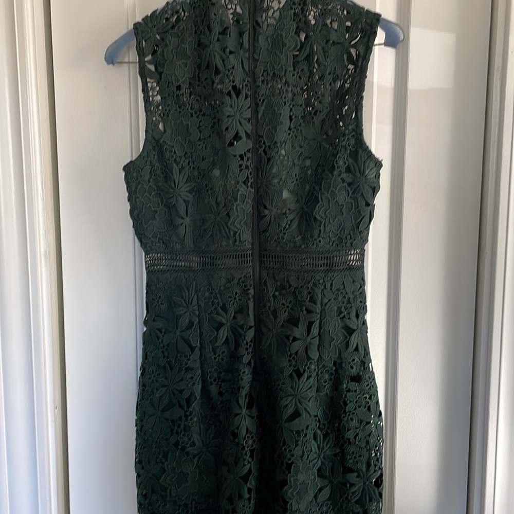BARDOT dark green lace dress - Picture 6 of 9